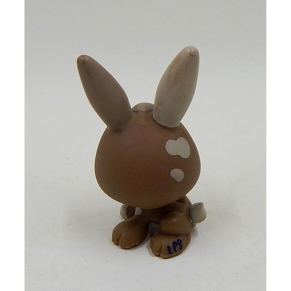 Littlest Pet Shop Tan Bunny Rabbit Blue Eyes Hasbro 2009 LPS - Picture 3 of 9
